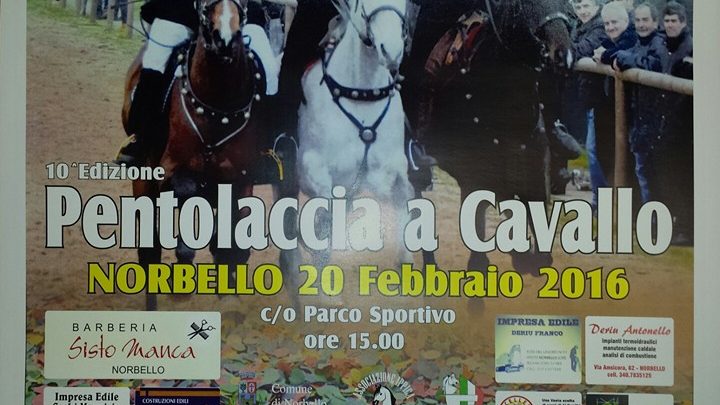 SABATO A NORBELLO IL GRAN FINALE DEL CARNEVALE A CAVALLO CON LA PENTOLACCIA 