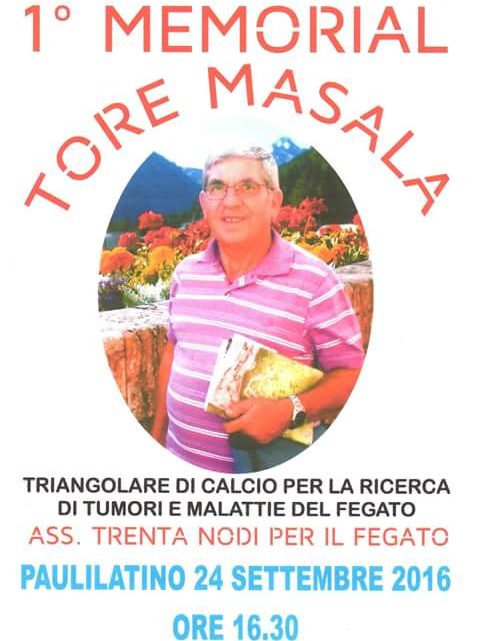 1^ Memorial Tore Masala Sabato 24 Settembre a Paulilatino.