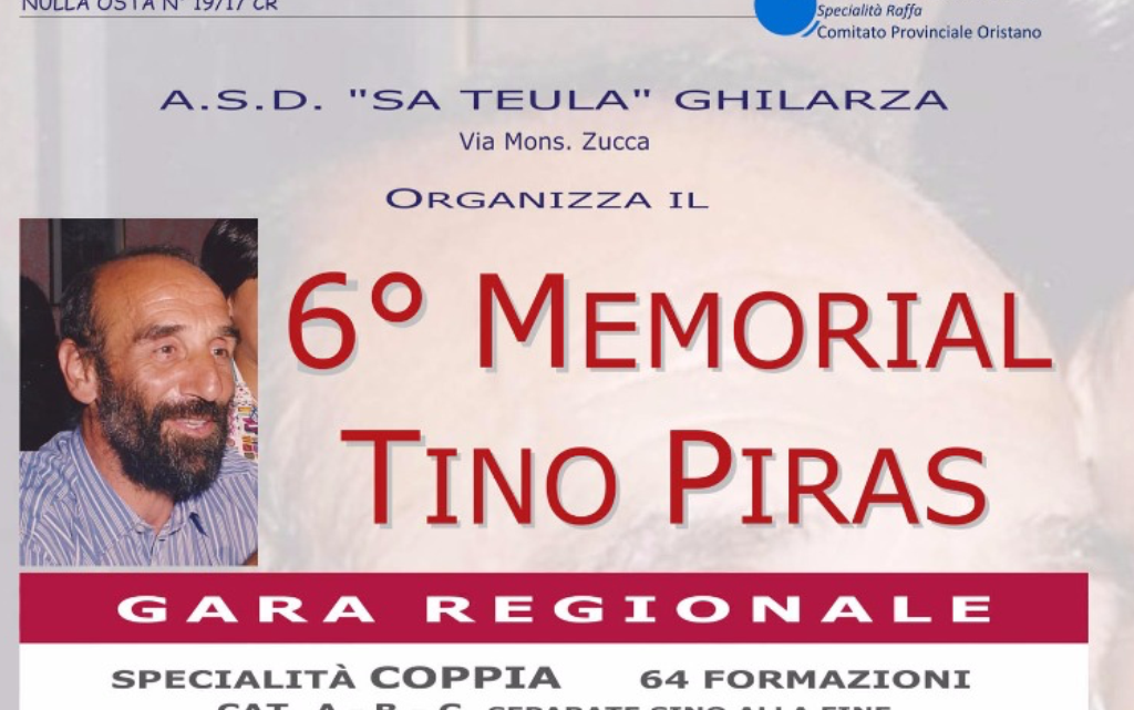 Bocce: Il 18 Giugno a Ghilarza la fase finale del “Memorial Tino a Piras” giunto alla 6^ edizione