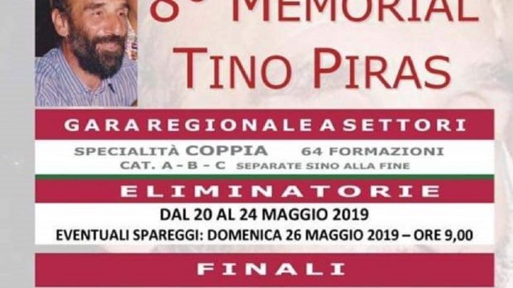 Bocce. Domenica 26 maggio a Ghilarza la fase finale del 8° “Memorial Tino Piras”